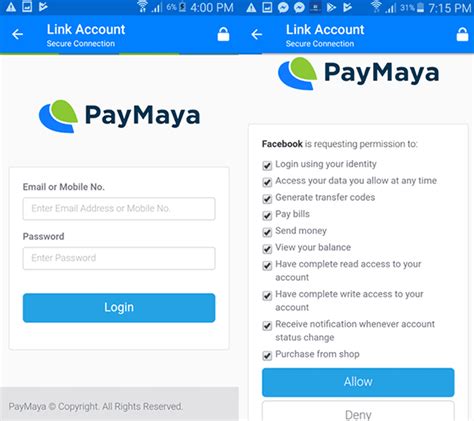 paymaya wallet log in